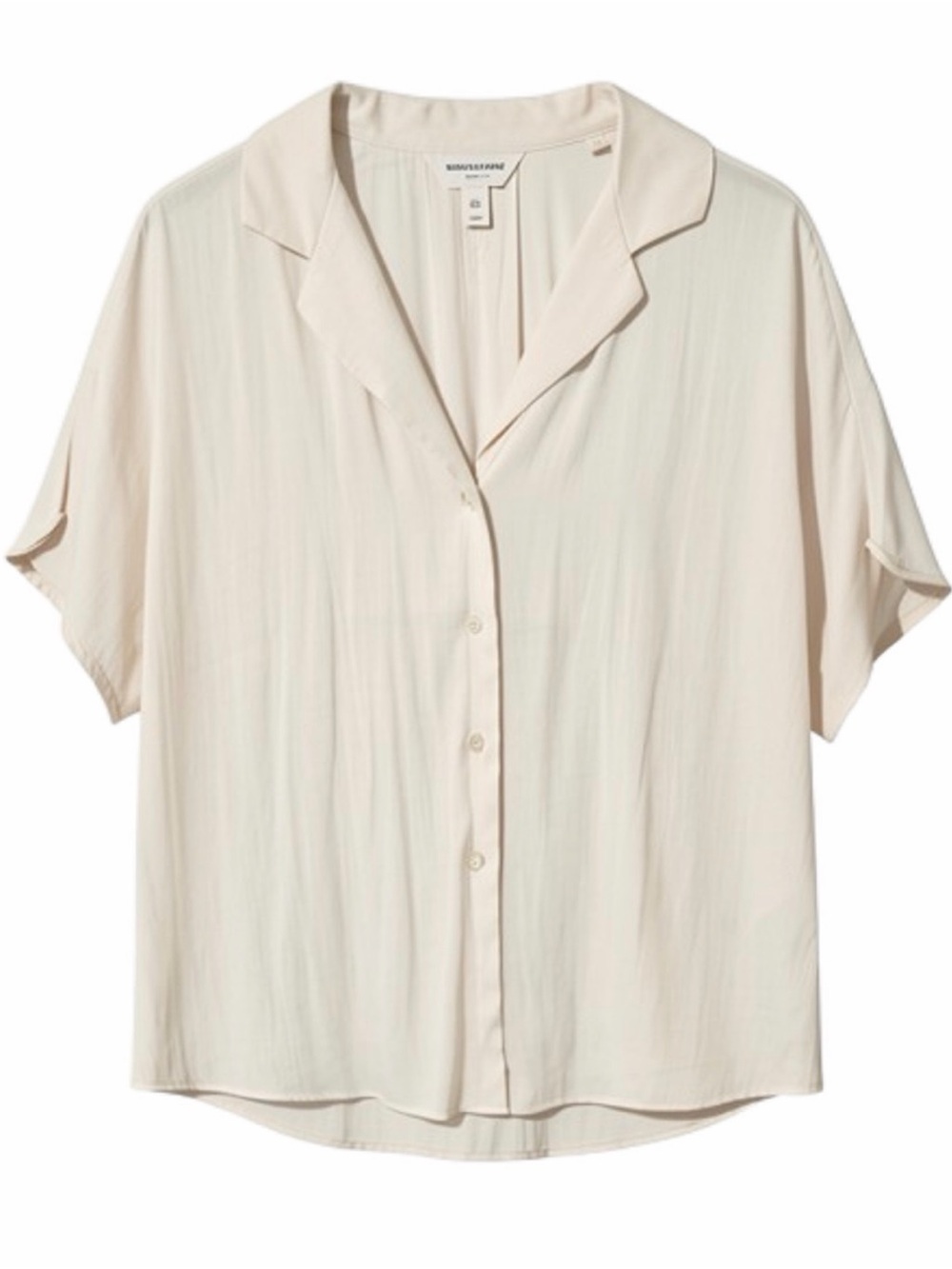 Banana Republic Short-Sleeve Button-Down Shirt in Light Cream